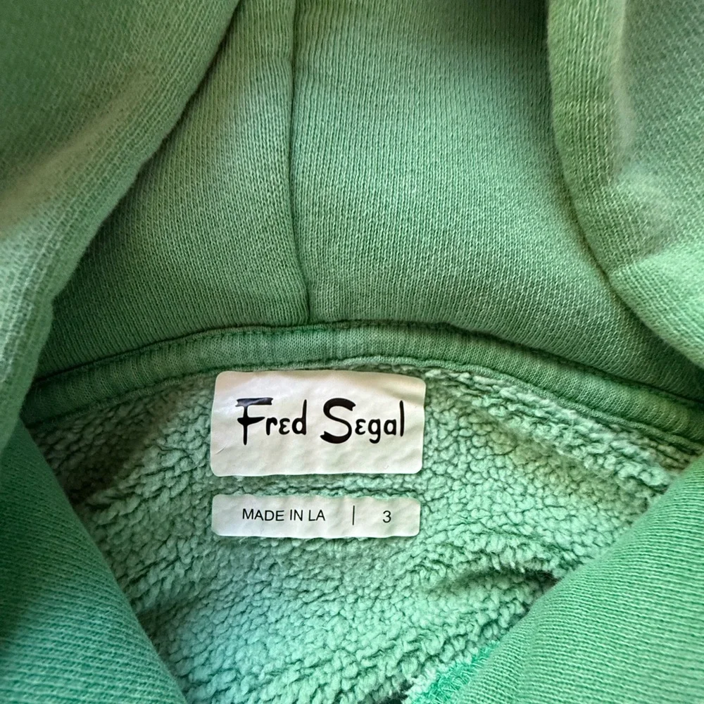 Fred Segal RARE Green Logo Sleeve Hoodie - Picture 2 of 6
